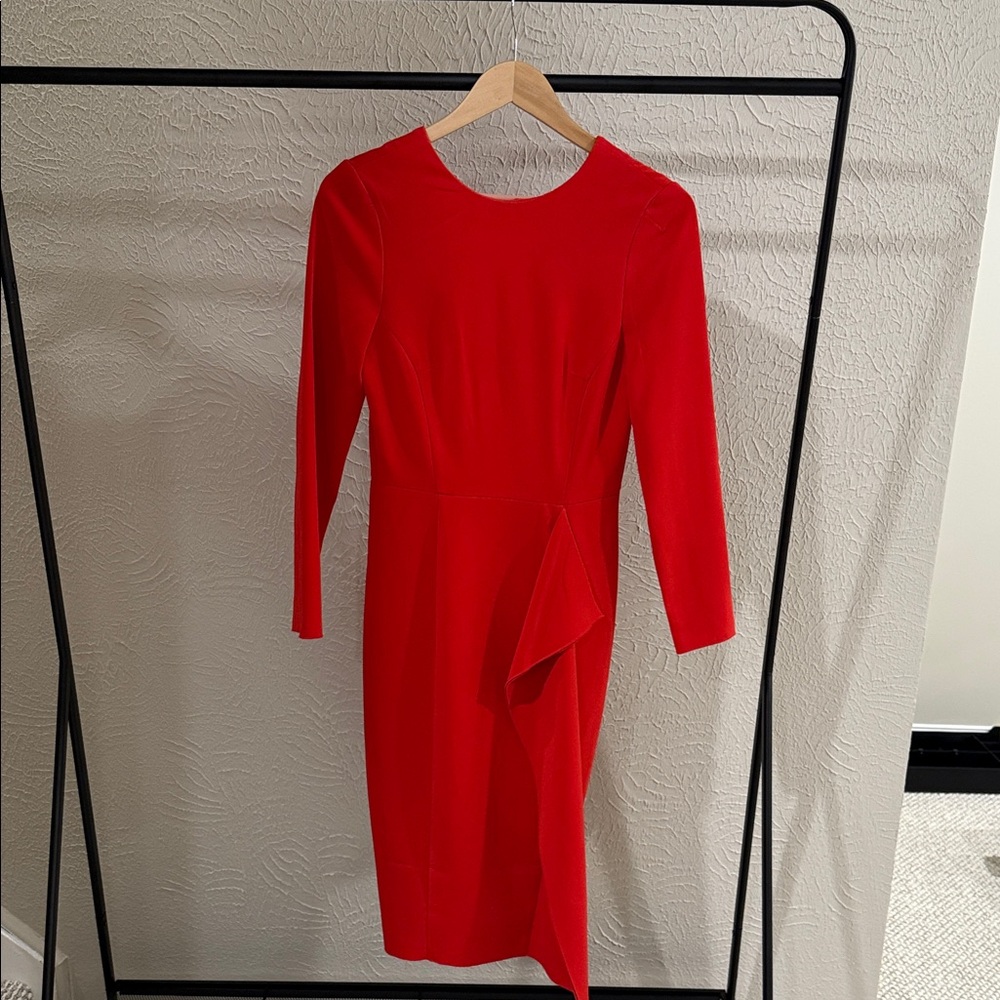 H&M Vibrant Red Long Sleeve Dress